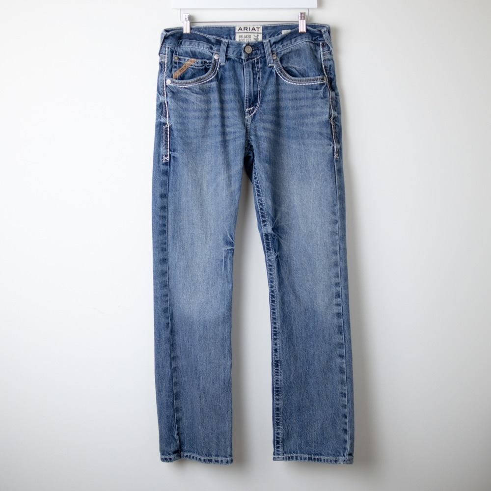 ARIAT Relaxed Bootcut M4 Mens 32x34 Blue Denim Durango Coltrane Western Work